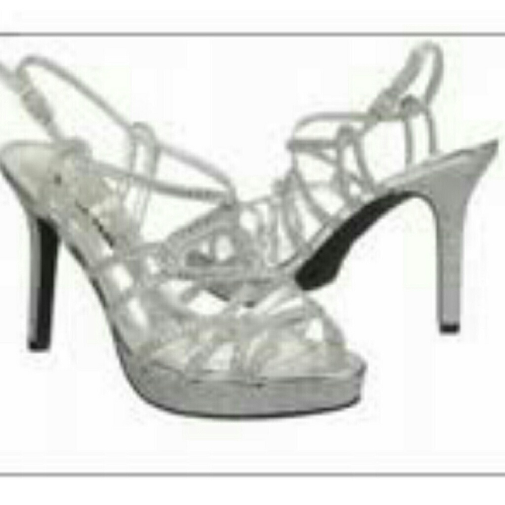 Cassia Silver Glitter Heels